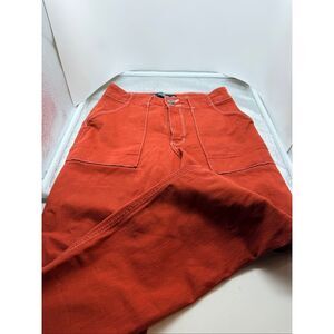 Hollister Womens 9R 25x27 Brick Orange Ultra High Rise Mom Stretch Denim Frayed